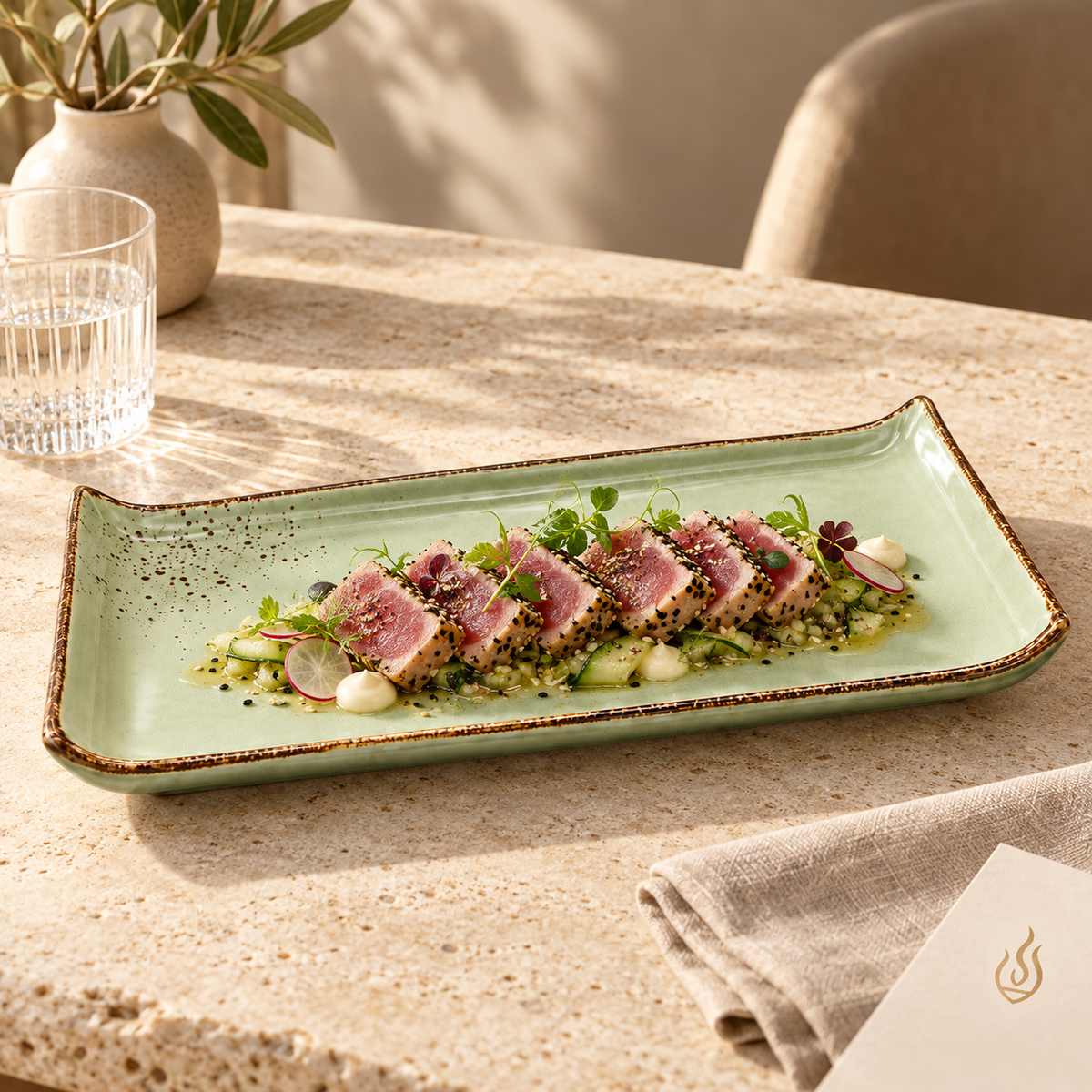 Nature Collection Platte Green 33 × 16,5 cm