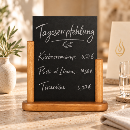 Tischtafel Teak A6 – 10 × 15 cm