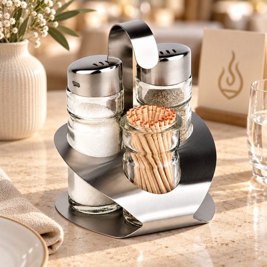 Pro Menage Salz, Pfeffer & Zahnstocher – 3-teilig
