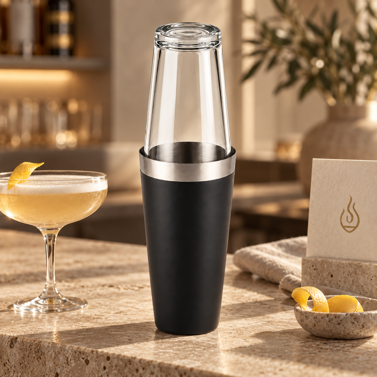 Boston Shaker gummiert mit Glas 70 cl
