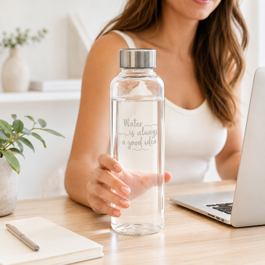 Glasflasche mit Soft-Cover (0,55 Liter)