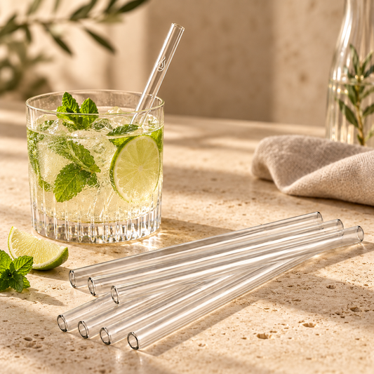 Glas-Trinkhalme – 7er-Set