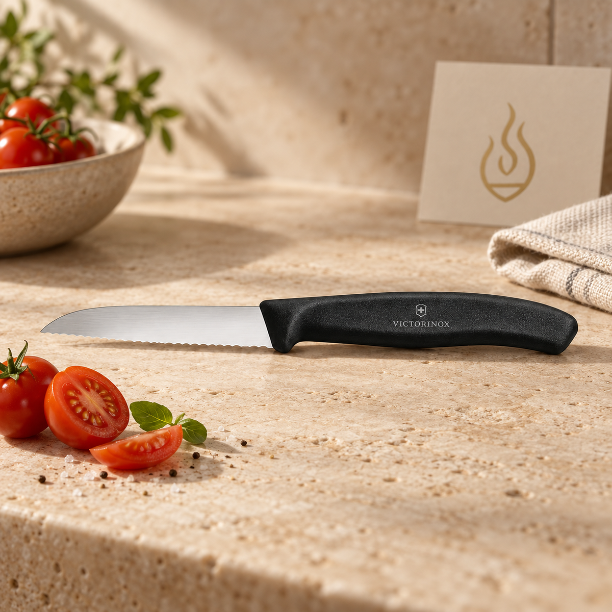 Swiss Classic Gemüsemesser mit Wellenschliff 8 cm