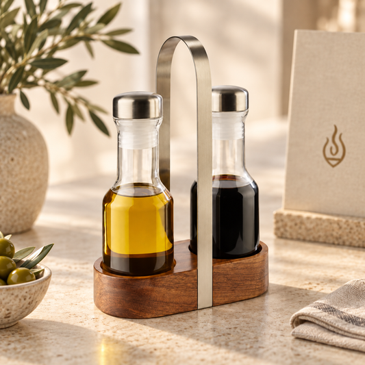 Wood Menage Essig & Öl – 2-teilig