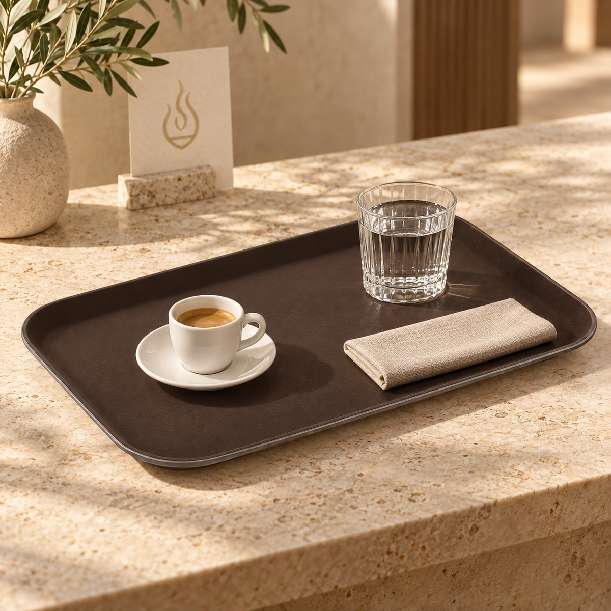Gastro Serviertablett GN 1/1 Braun 53 × 32,5 cm
