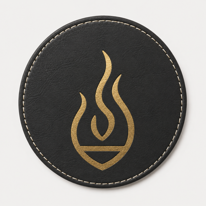 Leder-Untersetzer rund (gold-gravur)