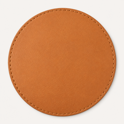 Leder-Untersetzer braun mit Gravur