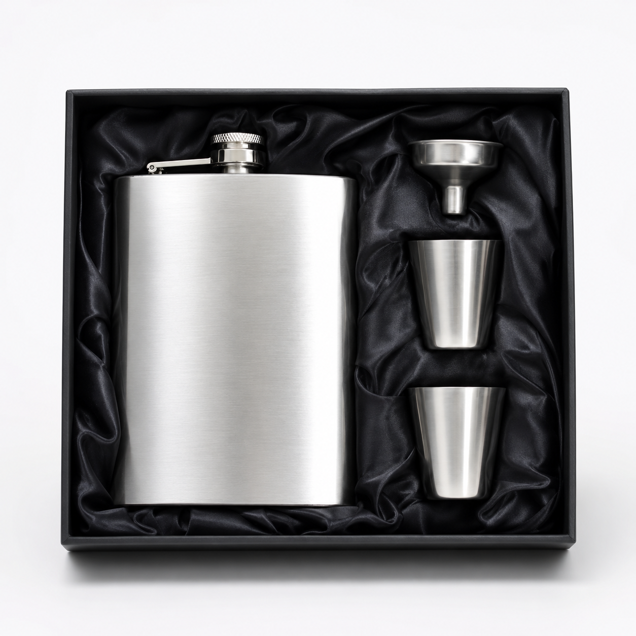 Flachmann-Geschenkset mit Gravur (8 oz)