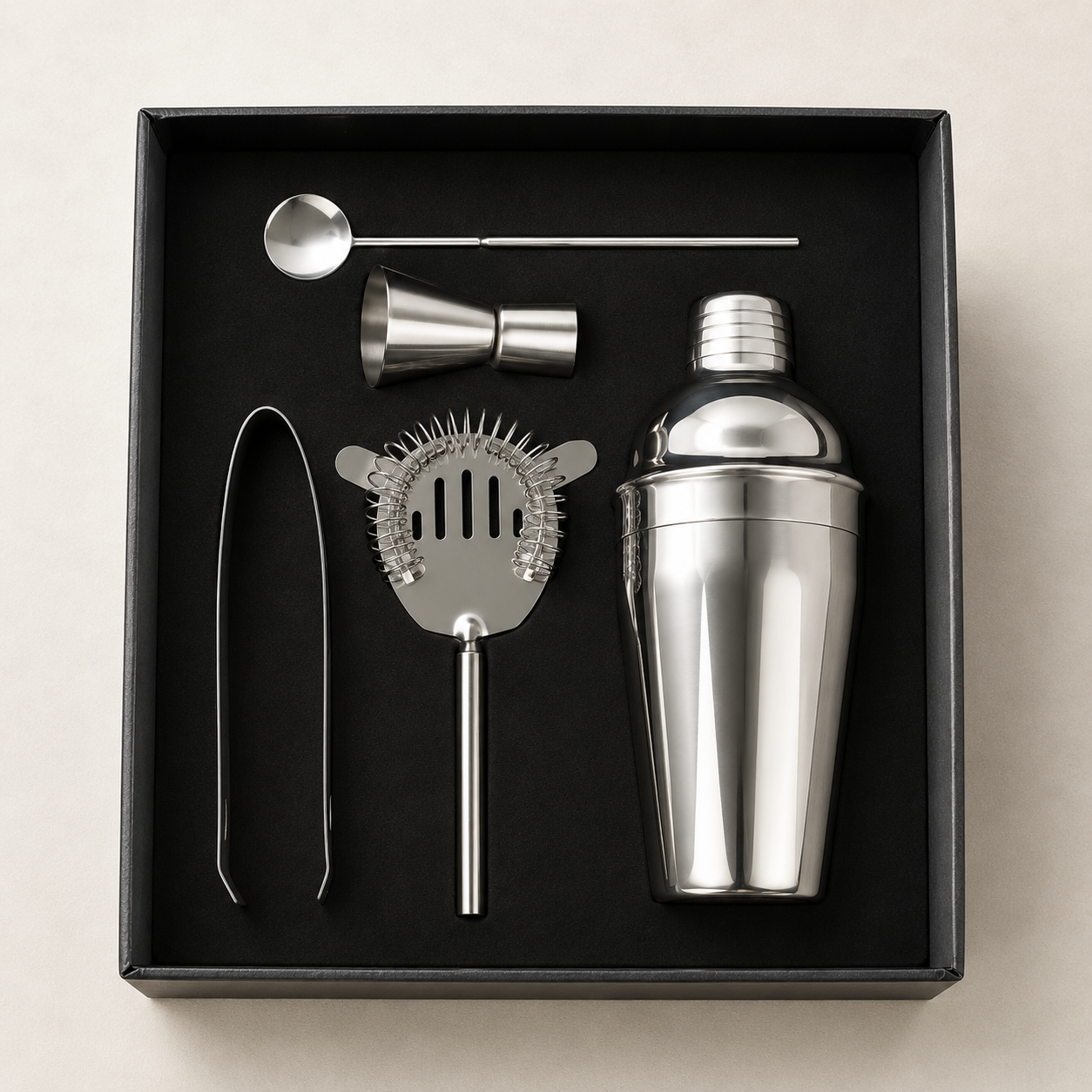 Cocktail-Shaker-Set aus Edelstahl