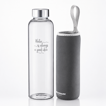 Glasflasche mit Soft-Cover (0,55 Liter)