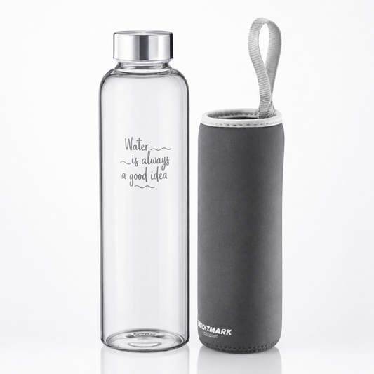 Glasflasche mit Soft-Cover (0,55 Liter)