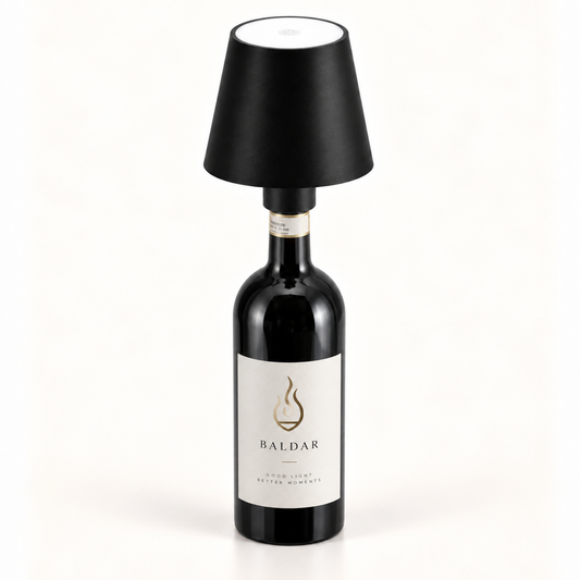 Paris LED Flaschenlampe Schwarz 12,5 cm